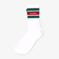 SPORTY & RICH | SERIF LOGO STRIPED { WHITE/ALPINE/LAVA