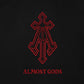 ALMOST GODS | ALPHA CROSS EMBROIDERED T-SHIRT { BLACK