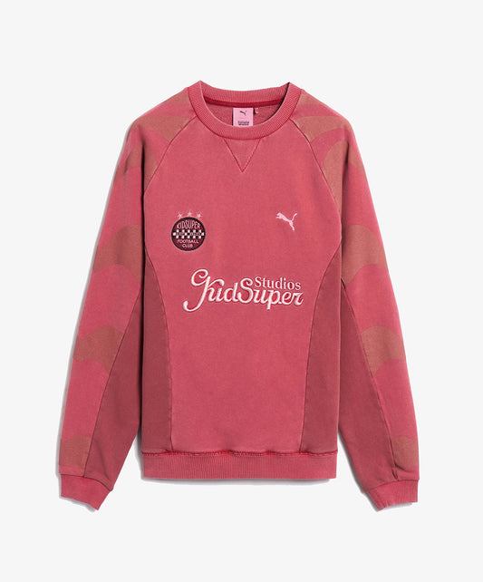 PUMA | x KIDSUPER CREW SWEAT { RED