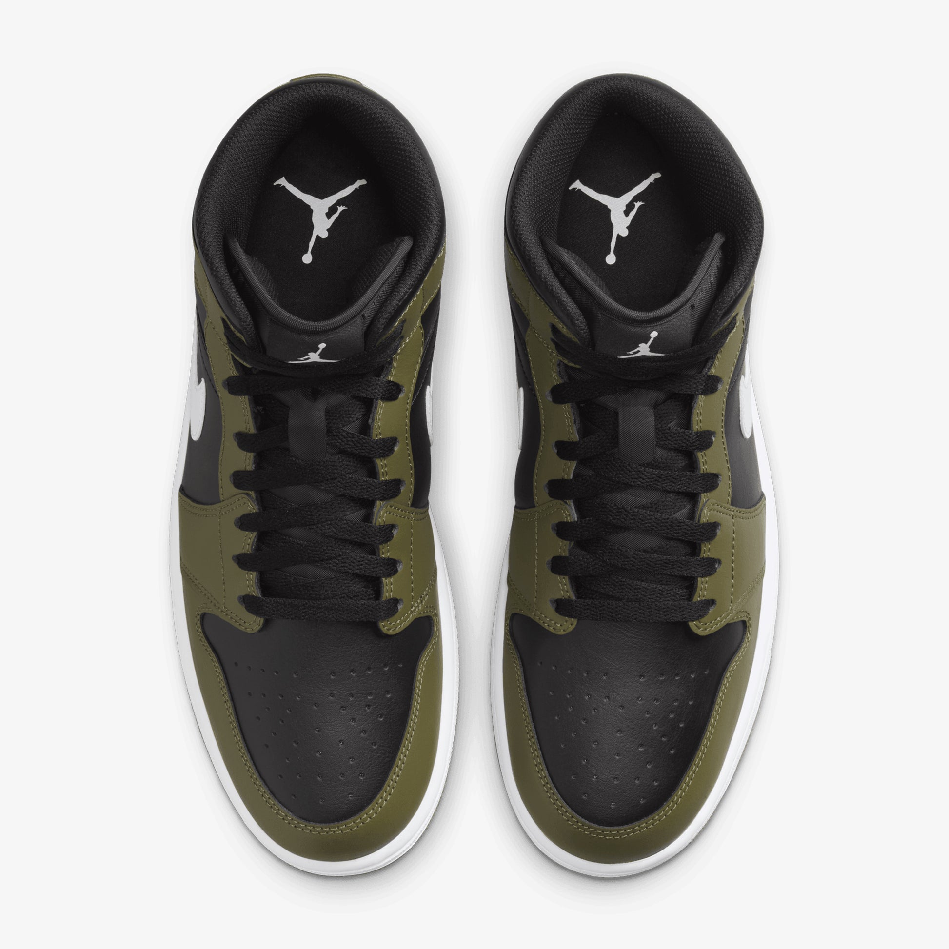 JORDAN AIR JORDAN MID BLACK/WHITE-MEDIUM OLIVE-SAIL – Superkicks