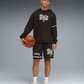 PUMA | SWISH N' INK RELAXED FIT GRAPHIC BASKETBALL HOODIE II { BLACK