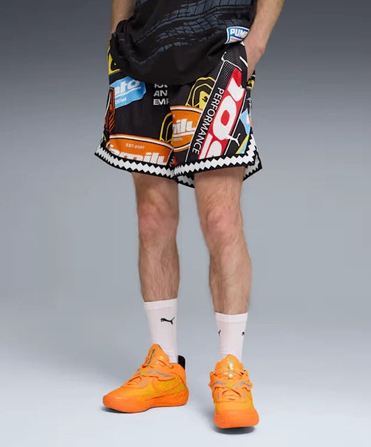 PUMA | x FAST & FURIOUS MESH SHORTS { PUMA BLACK - AOP