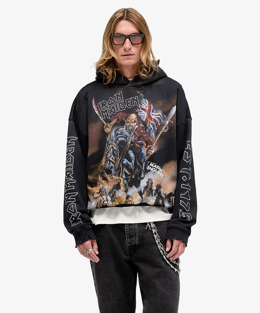 Represent | REPRESENT x IRON MAIDEN STEED HOODIE { STAINED BLACK