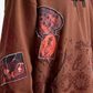 F A R A K | MEHFIL BLOCK-PRINTED HOODIE { BROWN