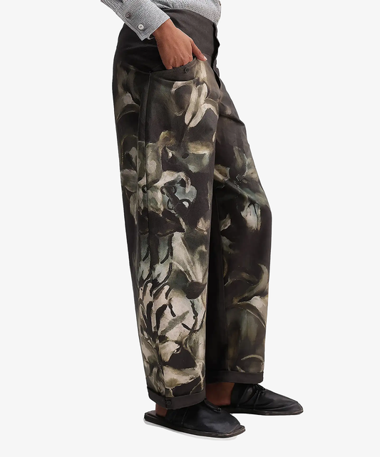ALMOST GODS | LILIES BARREL PANTS { BLACK