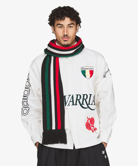 Adidas Originals | CHAVARRIA SOCCER SCARF  { BLACK/BETTER SCARLET/COLLEGIATE GREEN