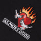 ALMOST GODS | BURNING HEART POLO TEE { BLACK