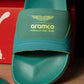 PUMA | ASTON MARTIN F1 SOFTRIDE PRO LEADPUFF SLIDES { PUMA BLACK-GREEN LUX-PUMA WHITE