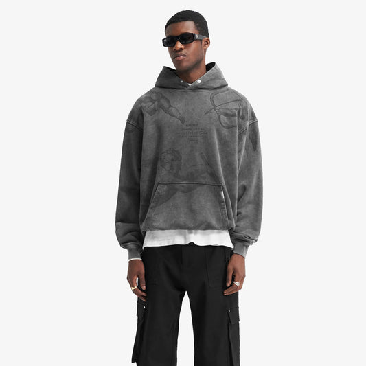 Represent | CHERUB ALL OVER HOODIE  { VINTAGE GREY
