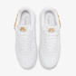 Nike | AIR FORCE 1 { WHITE/WHITE-METALLIC GOLD-FLT GOLD