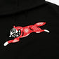 Icecream | KIRIGAMI RUNNING DOG FLOCK HOODIE  { BLACK