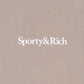 SPORTY & RICH | SERIF LOGO EMBROIDERED GYM SHORT { ELEPHANT/WHITE