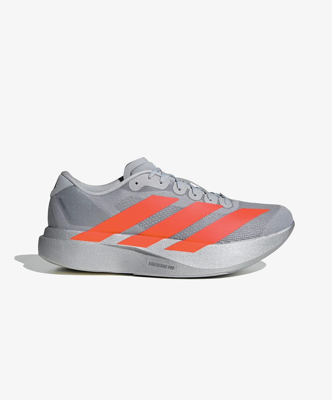 ADIDAS | ADIZERO EVO SL { SILVER METALLIC/LUCID RED/IRON METALLIC