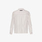 ALMOST GODS | ASSEMBLAGE STRIPE BOXY SHIRT { WHITE