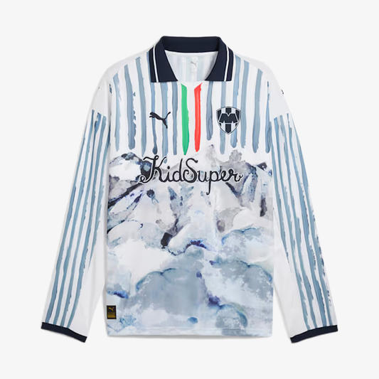 PUMA | x KIDSUPER MTY JACQUARD RETRO SHIRT { WHITE/DEEP NAVY