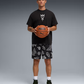 PUMA | SWISH N' INK ABOVE-KNEE 7" BASKETBALL SHORTS { BLACK-AOP