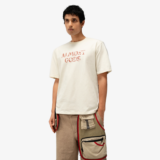 ALMOST GODS | LOGO RELAXED TEE { OFF WHITE