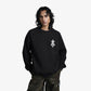 ALMOST GODS | ALPHA CROSS HAND EMBROIDERED AARI SWEATSHIRT { BLACK