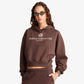 SPORTY & RICH | H&W CREST CROPPED HOODIE { BROWN