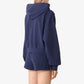 SPORTY & RICH | CROWN LOGO CROPPED HOODIE { NAVY/WHITE
