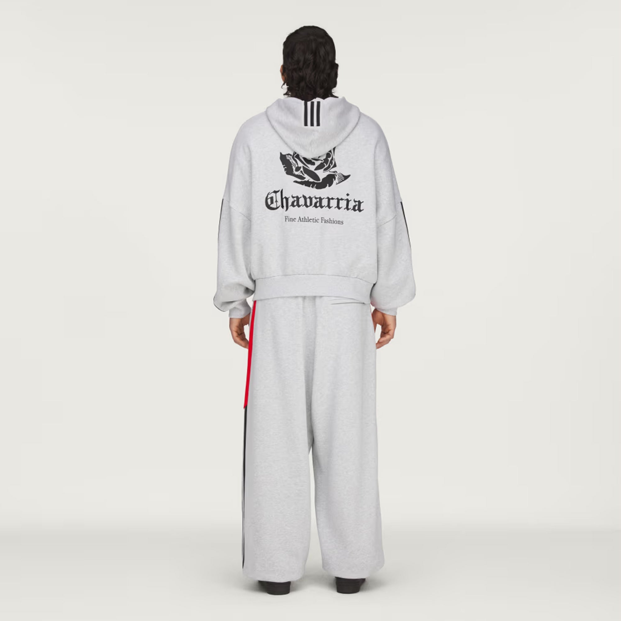 ADIDAS ORIGINALS | x CHAVARRIA FULL ZIP LOGO HOODIE { LIGHT GREY