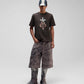 ALMOST GODS | SHATTERED ALPHA CROSS TEE WITH PIGMENT WASH { BROWN