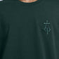 ALMOST GODS | ALPHA CROSS EMBROIDERED TEE { GREEN