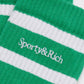 SPORTY & RICH | SERIF LOGO SOCKS { VERDE/WHITE