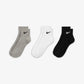 NIKE | PERFORMANCE LIGHTWEIGHT TRAINING ANKLE SOCKS (3 PAIRS) { GREY/WHITE/BLACK