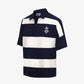 ALMOST GODS | ALPHA CROSS WOVEN STRIPED POLO { NAVY/WHITE
