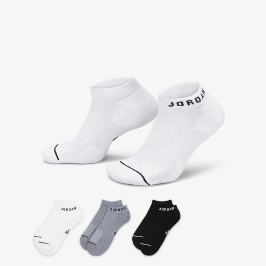 Jordan | EVERYDAY NO-SHOW SOCKS (3 PAIRS) { WHITE/GREY/BLACK