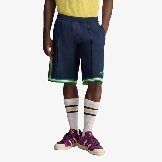 Adidas Originals | WALES BONNER JABBAR 3-STRIPES KNIT SHORTS { NIGHT NAVY