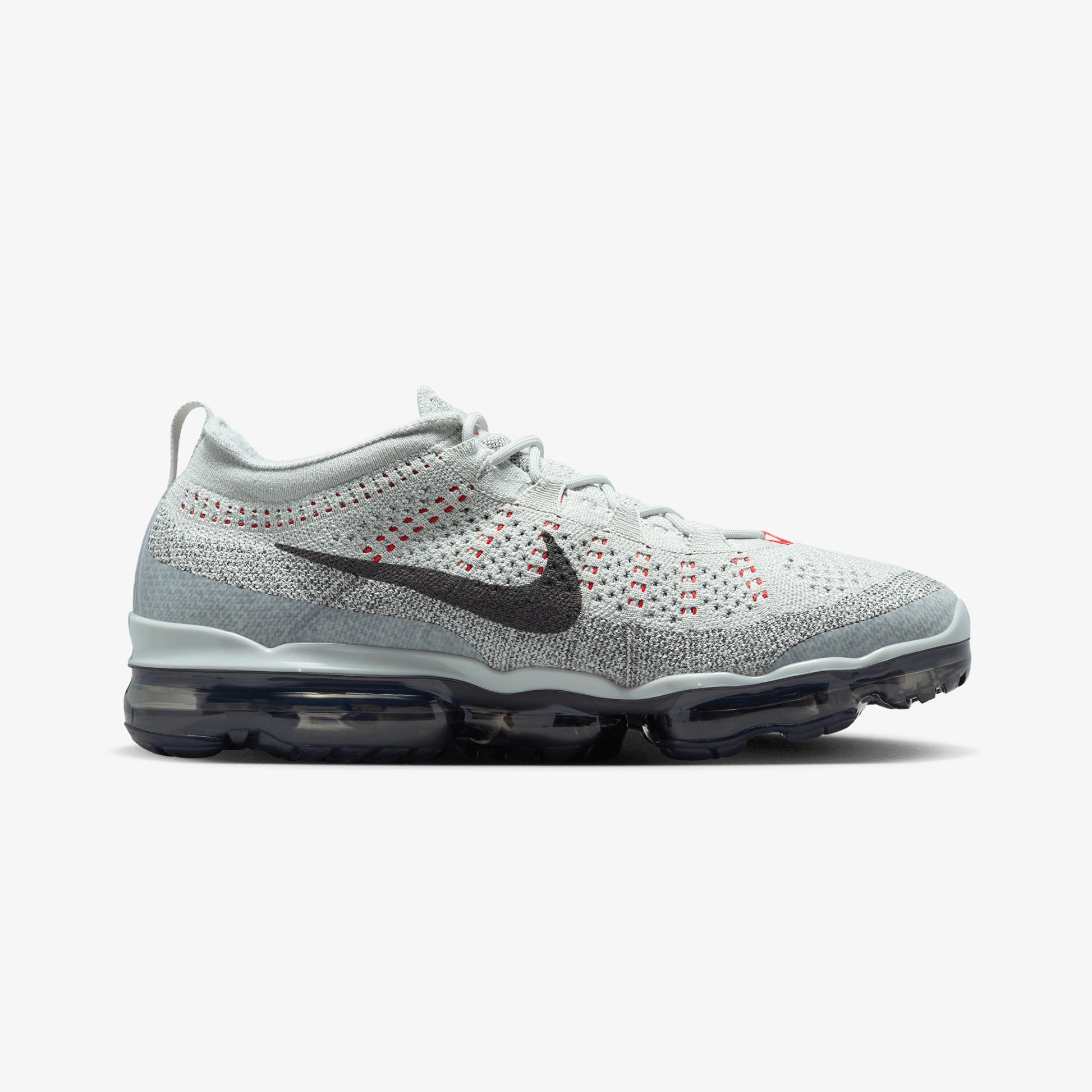 NIKE AIR VAPORMAX 2023 FLYKNIT LIGHT SILVER/SMOKE GREY-PICANTE RED