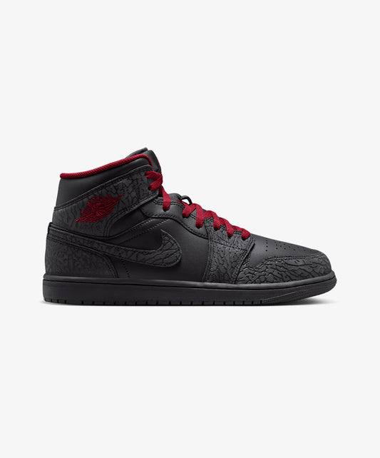 JORDAN | AIR JORDAN 1 MID { BLACK/TOUGH RED-BLACK