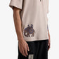 F A R A K | BARAAT BLOCK PRINTED TSHIRT { BEIGE BROWN