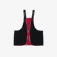 THAELY | RED SNAKESKIN CONVERTIBLE VEST TOTE { RED/BLACK