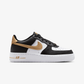 Nike | AIR FORCE 1 (GS) { BLACK/METALLIC GOLD-BLACK-WHITE