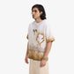 F A R A K | BURNING FLOWER HANDMADE T-SHIRT { WHITE/WHITE