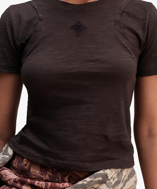 ALMOST GODS | LAYERED TOP { BROWN