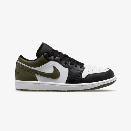 JORDAN | AIR JORDAN 1 LOW { BLACK/WHITE-MEDIUM OLIVE