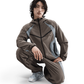 JORDAN | TECH DRI FIT WOVEN COLOR-BLOCK LOOSE OVERSIZED JACKET { CAVE STONE/COOL GREY/BLACK