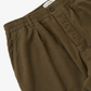 UNIVERSAL WORKS | COMFORT MOLESKIN PLEATED TRACK PANT { KHAKI