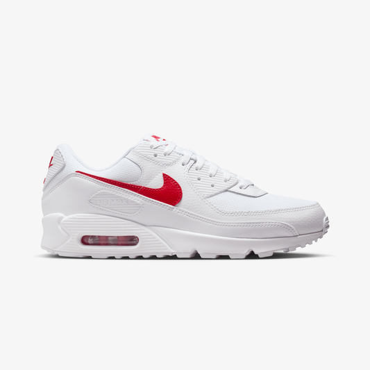 Nike | AIR MAX 90 { WHITE/UNIVERSITY RED-WHITE