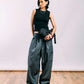 OUR OWN PACE | REALLY WIDE PANTS { GREY STRIPES