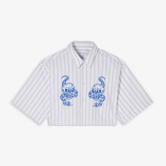 EDWIN | W' ALIX SHIRT SS { GREY/WHITE