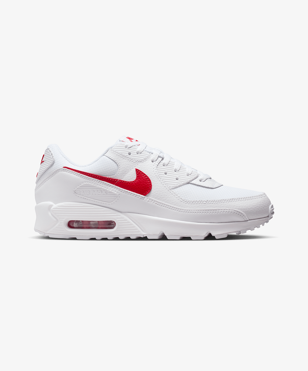 Nike | AIR MAX 90 { WHITE/UNIVERSITY RED-WHITE
