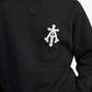 ALMOST GODS | ALPHA CROSS HAND EMBROIDERED AARI SWEATSHIRT { BLACK