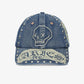 ARIES | STUDDED MEGA GRAPHIC DENIM CAP { BLUE
