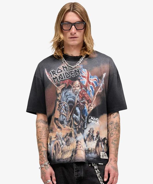 REPRESENT | REPRESENT x IRON MAIDEN STEED T-SHIRT { STAINED BLACK