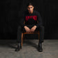 ALMOST GODS | GOTHIC LOGO KNITTED SWEATER { BLACK
